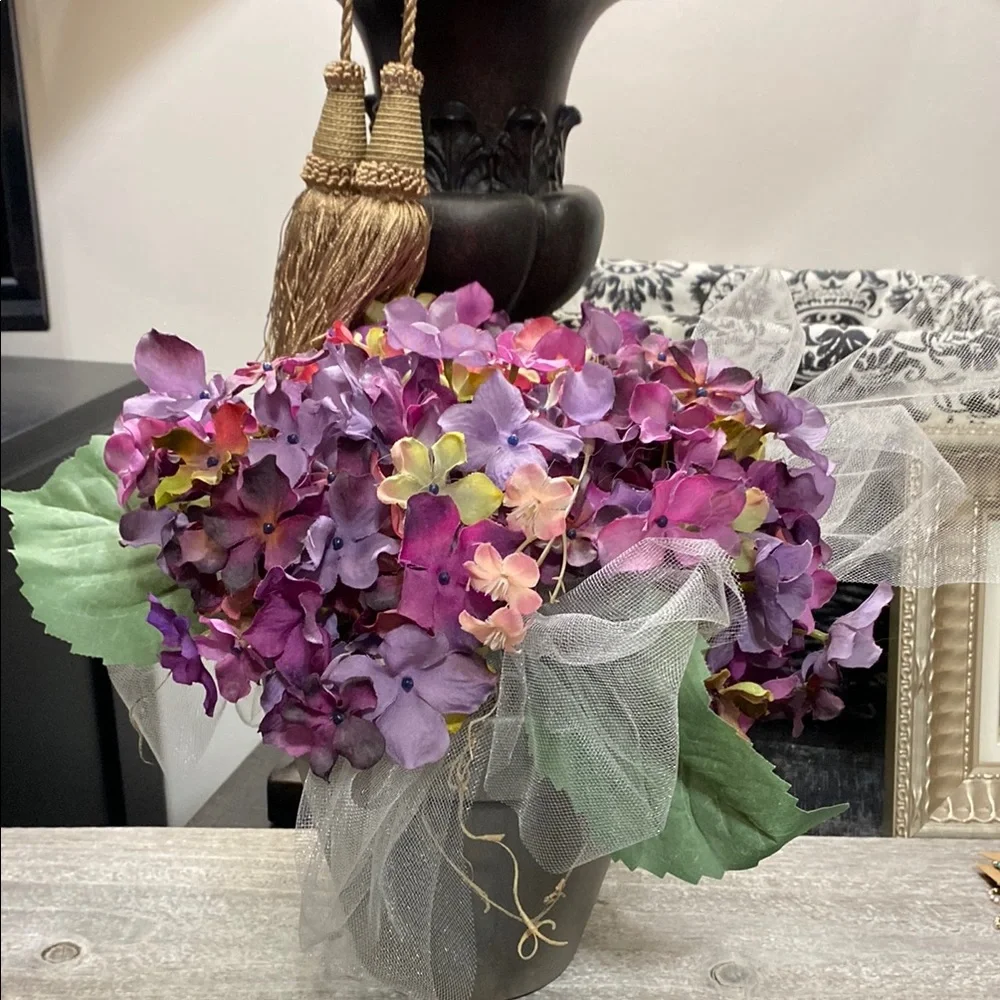 Elegant Purple & Lavender Hydrangeas Floral Arrangement In Pot!